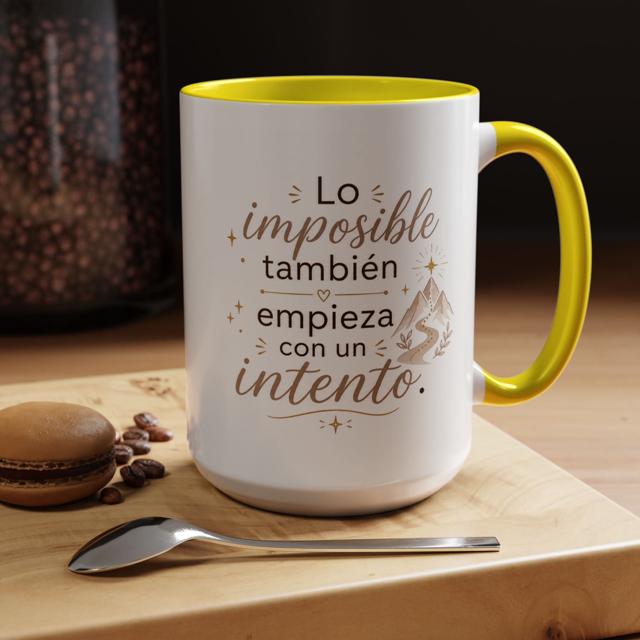 Taza de Cerámica Inspiradora — "Incluso lo imposible comienza con un intento", Taza Motivacional Disponible en 11 oz y 15 oz, Disponible en Múltiples Colores, Regalo Ideal para Emprendedores, Estudiantes y...