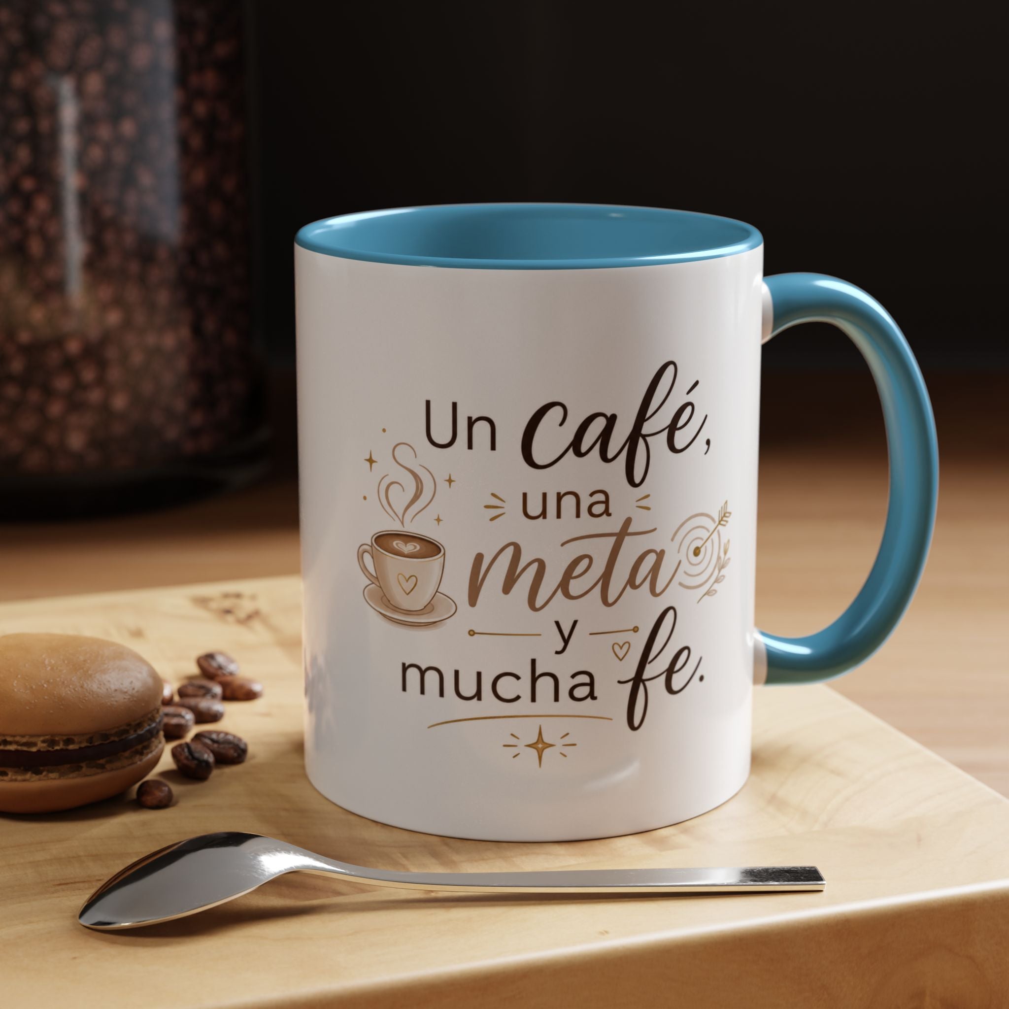 Inspirational Ceramic Mug — “A Coffee, a Goal, and a Lot of Faith,” Motivational Mug Available in 11 oz and 15 oz, Multiple Colors, Gift for Dreamers, Entrepreneurs, and Coffee Lovers, Shipping...