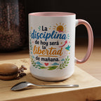 Inspirational Ceramic Mug — “The Discipline of Today Will Be the Freedom of Tomorrow,” Motivational Coffee Cup Available in 11 oz and 15 oz, Ideal Gift for Students, Teachers and Office Desks,...