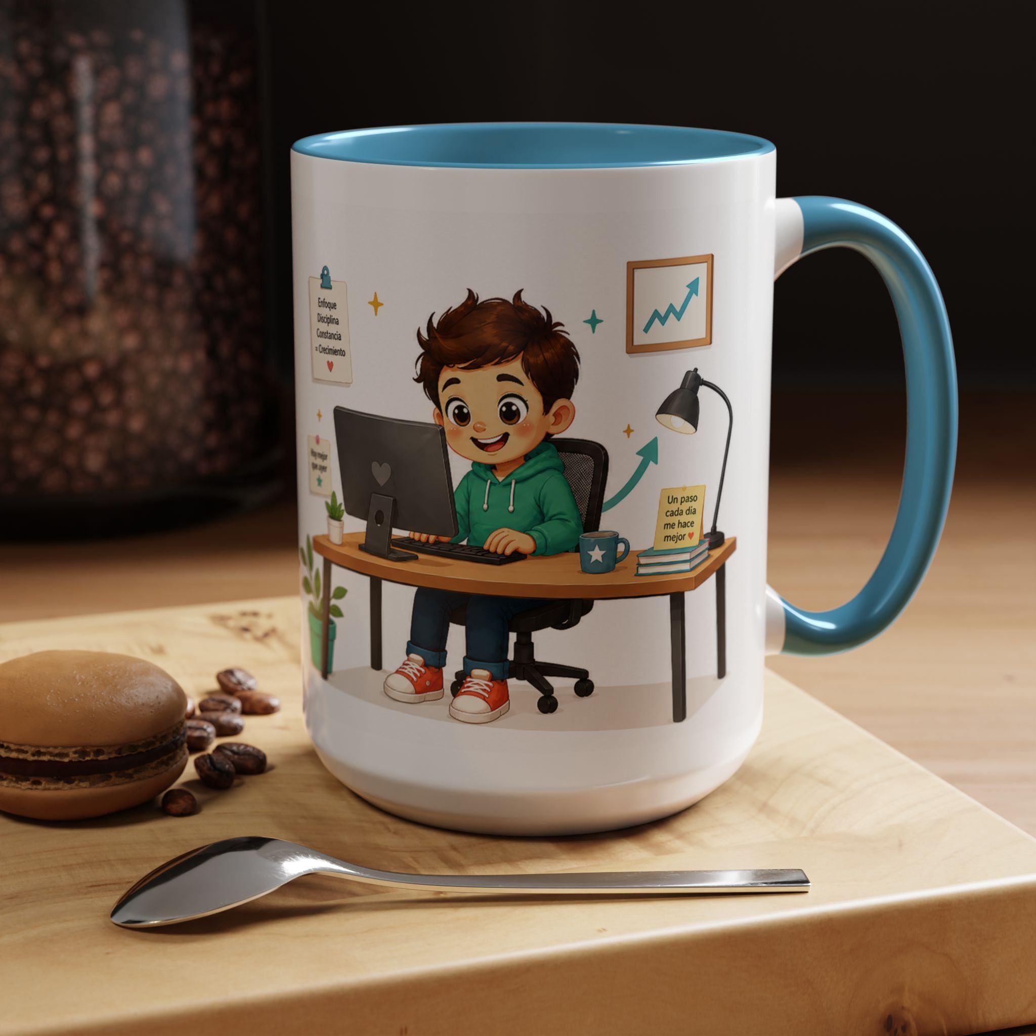 Taza de cerámica inspiradora para niños — "No busco ser perfecto, busco ser mejor que ayer", taza motivacional disponible en 11 y 15 oz, varios colores, regalo para hombres, niños y...