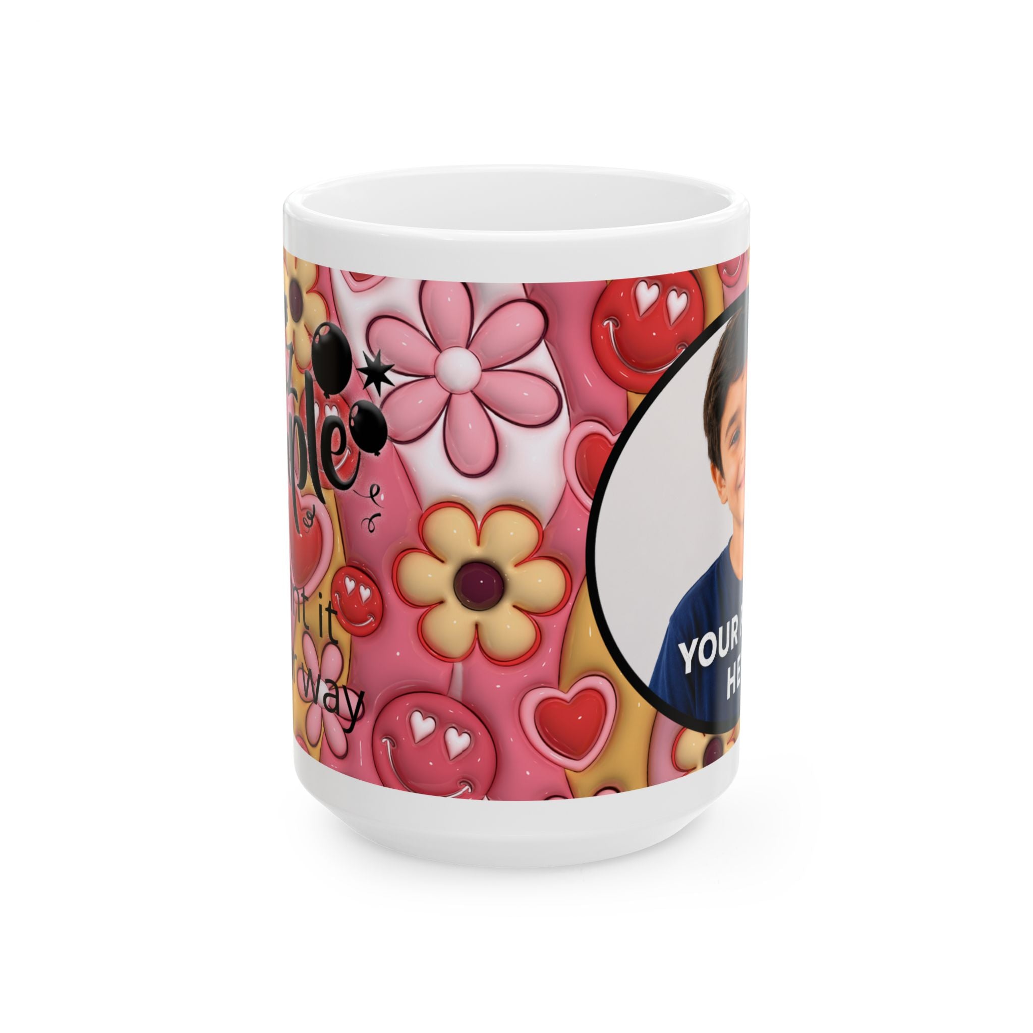 Personalized Ceramic Birthday Mug with Photo and Name — “Happy Birthday” Design, Available in 11 oz and 15 oz, Special Gift for Women, Friend, Mom, Wife, or Daughter, Shipping Included in the Price...