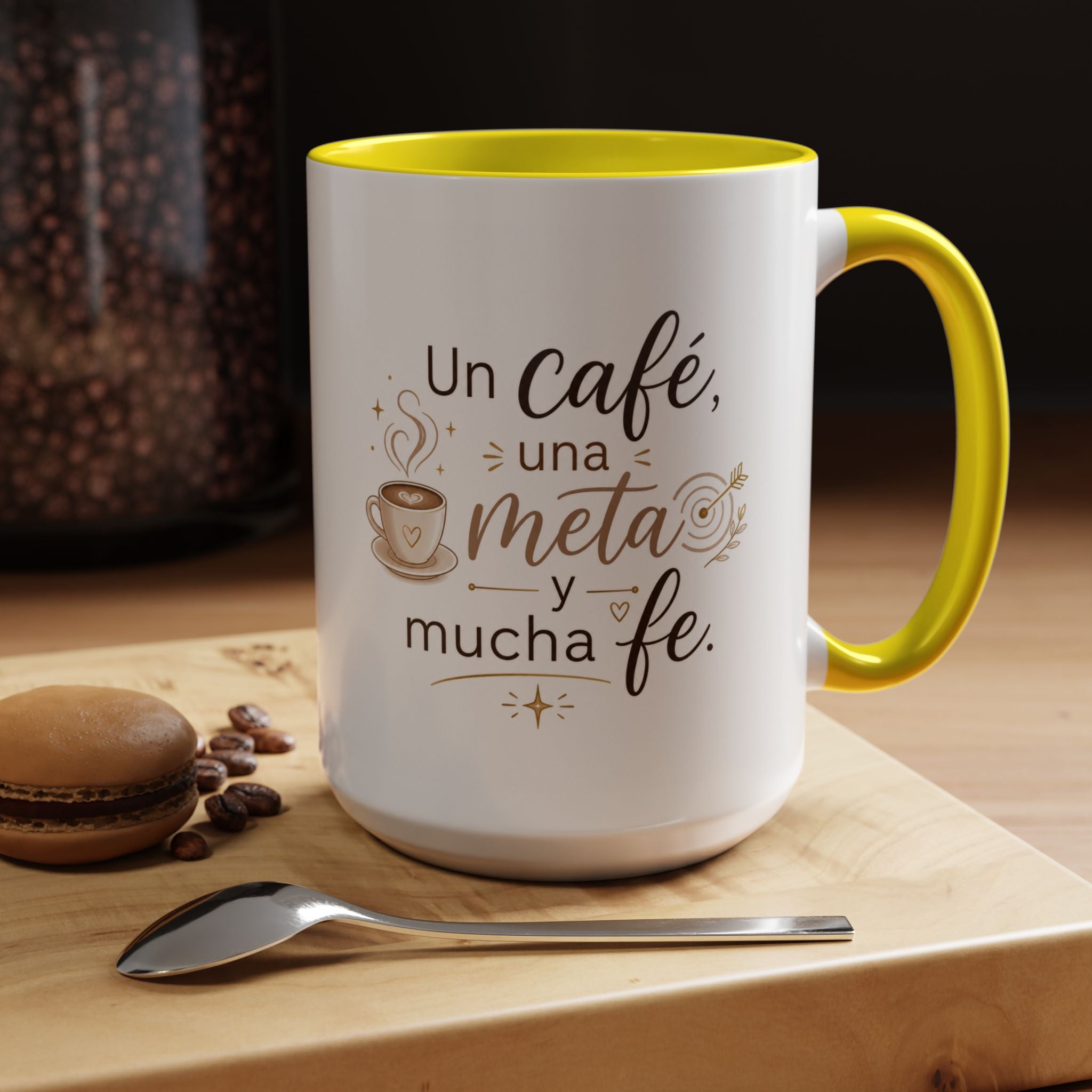 Inspirational Ceramic Mug — “A Coffee, a Goal, and a Lot of Faith,” Motivational Mug Available in 11 oz and 15 oz, Multiple Colors, Gift for Dreamers, Entrepreneurs, and Coffee Lovers, Shipping...