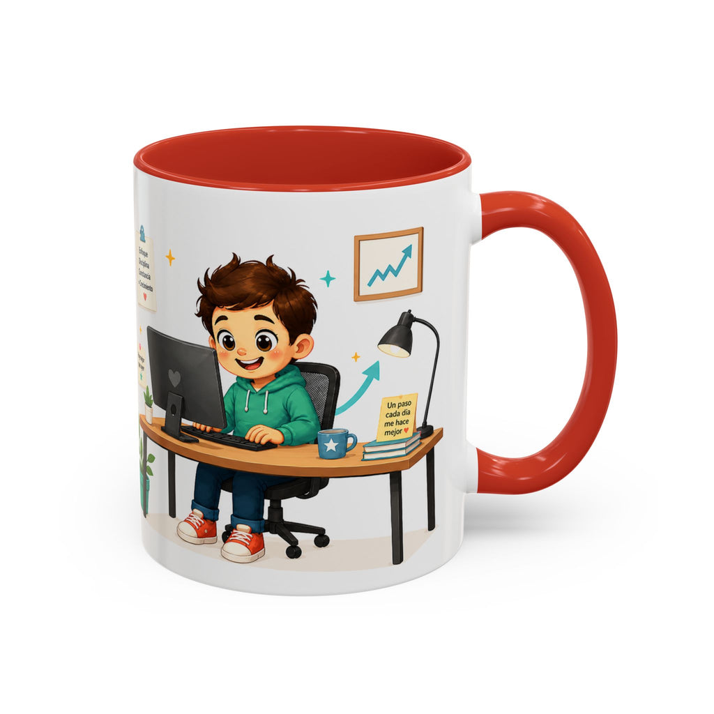 Taza de cerámica inspiradora para niños — "No busco ser perfecto, busco ser mejor que ayer", taza motivacional disponible en 11 y 15 oz, varios colores, regalo para hombres, niños y...
