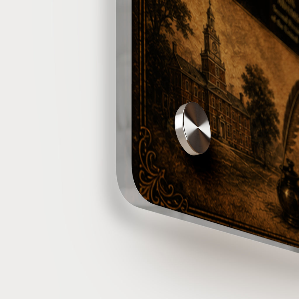 Panel de Arte Mural de Acrílico "The Founding Fathers" con Botones de Montaje Plateados — Arte Decorativo Histórico con Efecto Flotante, Disponible en 14"x11" y 20"x16", Envío Incluido en el Precio