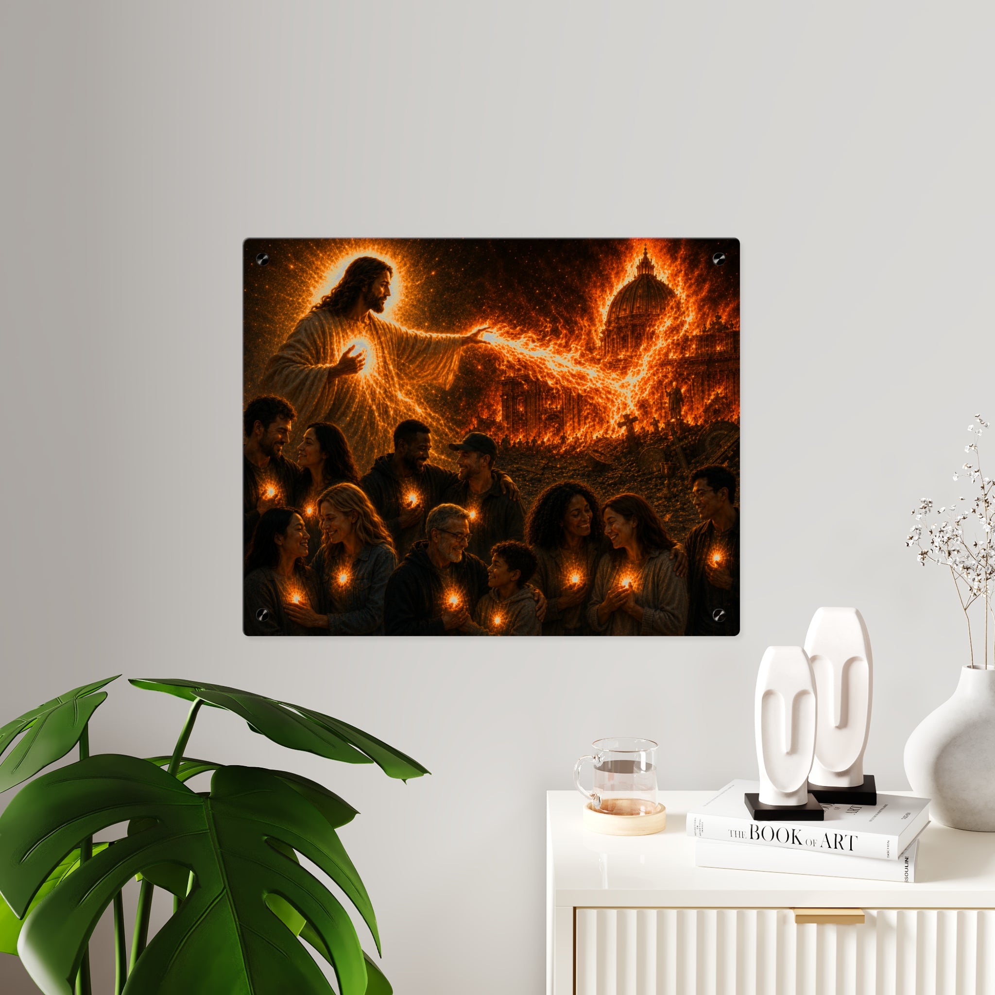 “Light of Christ” Acrylic Wall Art Panel — Illuminated Spiritual Art with a Scene of Faith and Hope, Religious Decor for Living Room, Bedroom or Office, Available in 14" x 11" and 20" x 16", Shipping...