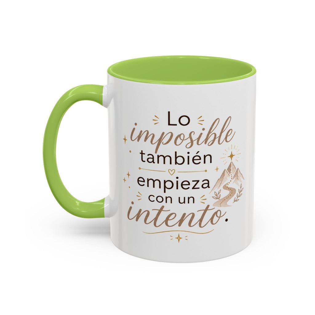 Taza de Cerámica Inspiradora — "Incluso lo imposible comienza con un intento", Taza Motivacional Disponible en 11 oz y 15 oz, Disponible en Múltiples Colores, Regalo Ideal para Emprendedores, Estudiantes y...