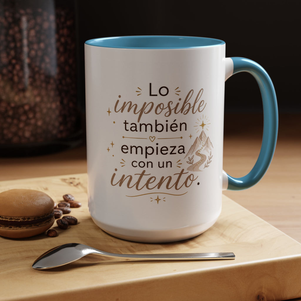 Taza de Cerámica Inspiradora — "Incluso lo imposible comienza con un intento", Taza Motivacional Disponible en 11 oz y 15 oz, Disponible en Múltiples Colores, Regalo Ideal para Emprendedores, Estudiantes y...