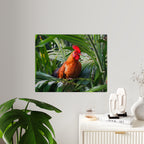 Rooster in Tropics Acrylic Wall Art Panel, Colorful Farm Bird Home Décor, Premium Glossy Acrylic Print, Available in 14x11 and 20x16, Shipping Included
