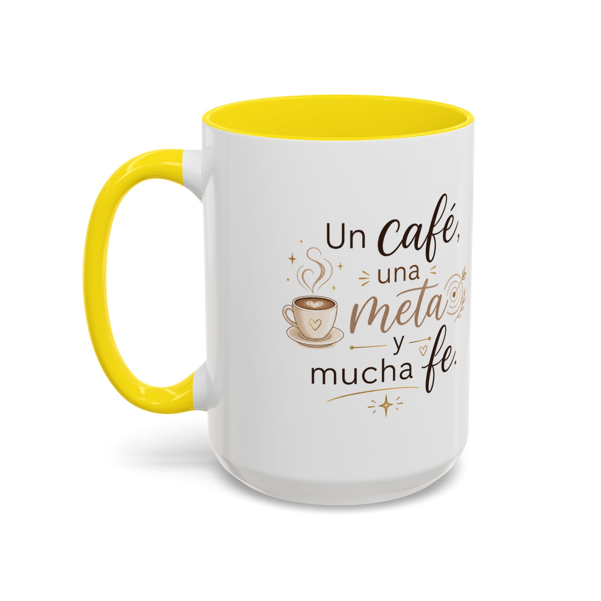 Inspirational Ceramic Mug — “A Coffee, a Goal, and a Lot of Faith,” Motivational Mug Available in 11 oz and 15 oz, Multiple Colors, Gift for Dreamers, Entrepreneurs, and Coffee Lovers, Shipping...