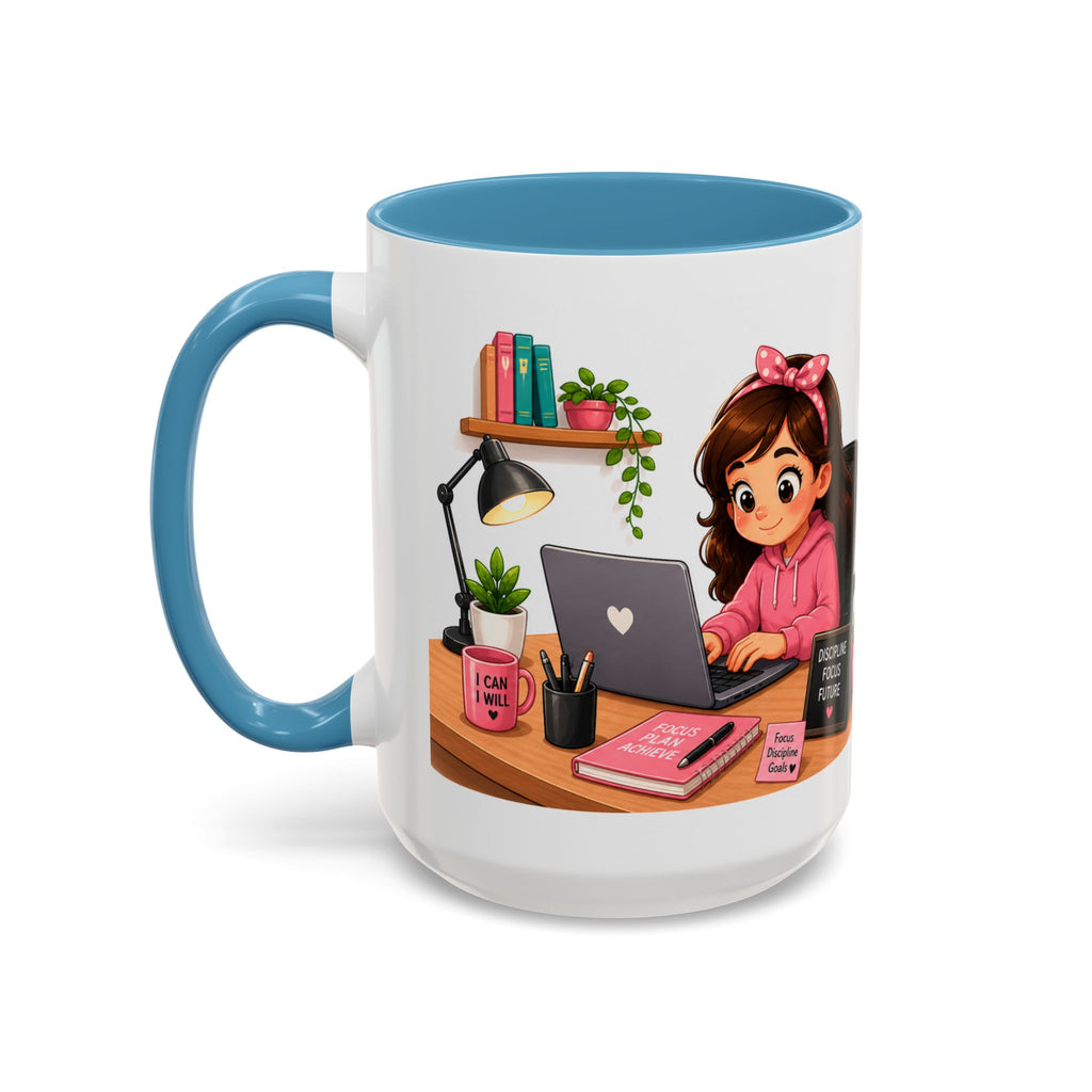 Inspirational Ceramic Mug in English — “The Discipline of Today Will Be the Freedom of Tomorrow,” Motivational Mug Available in 11 oz and 15 oz, Multiple Colors Available, Ideal Gift for Students,...