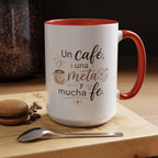 Inspirational Ceramic Mug — “A Coffee, a Goal, and a Lot of Faith,” Motivational Mug Available in 11 oz and 15 oz, Multiple Colors, Gift for Dreamers, Entrepreneurs, and Coffee Lovers, Shipping...