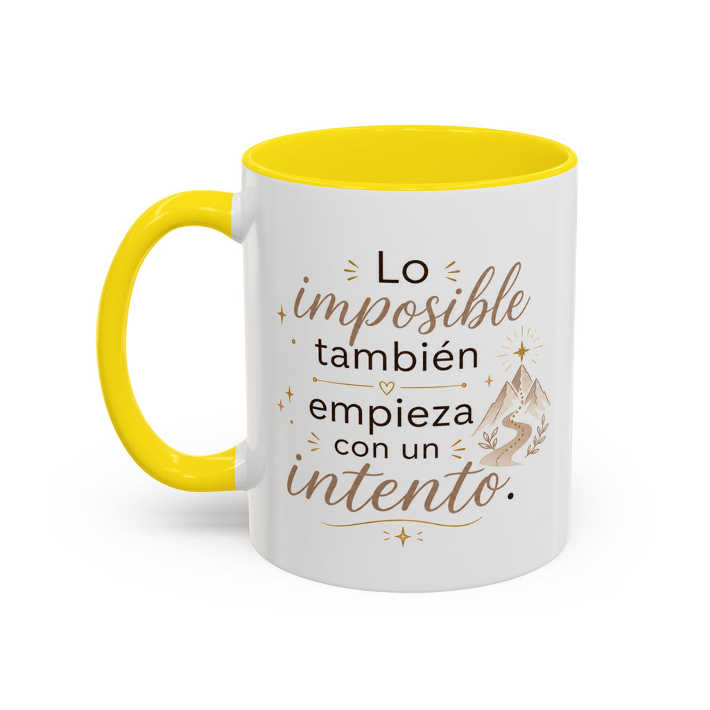 Taza de Cerámica Inspiradora — "Incluso lo imposible comienza con un intento", Taza Motivacional Disponible en 11 oz y 15 oz, Disponible en Múltiples Colores, Regalo Ideal para Emprendedores, Estudiantes y...