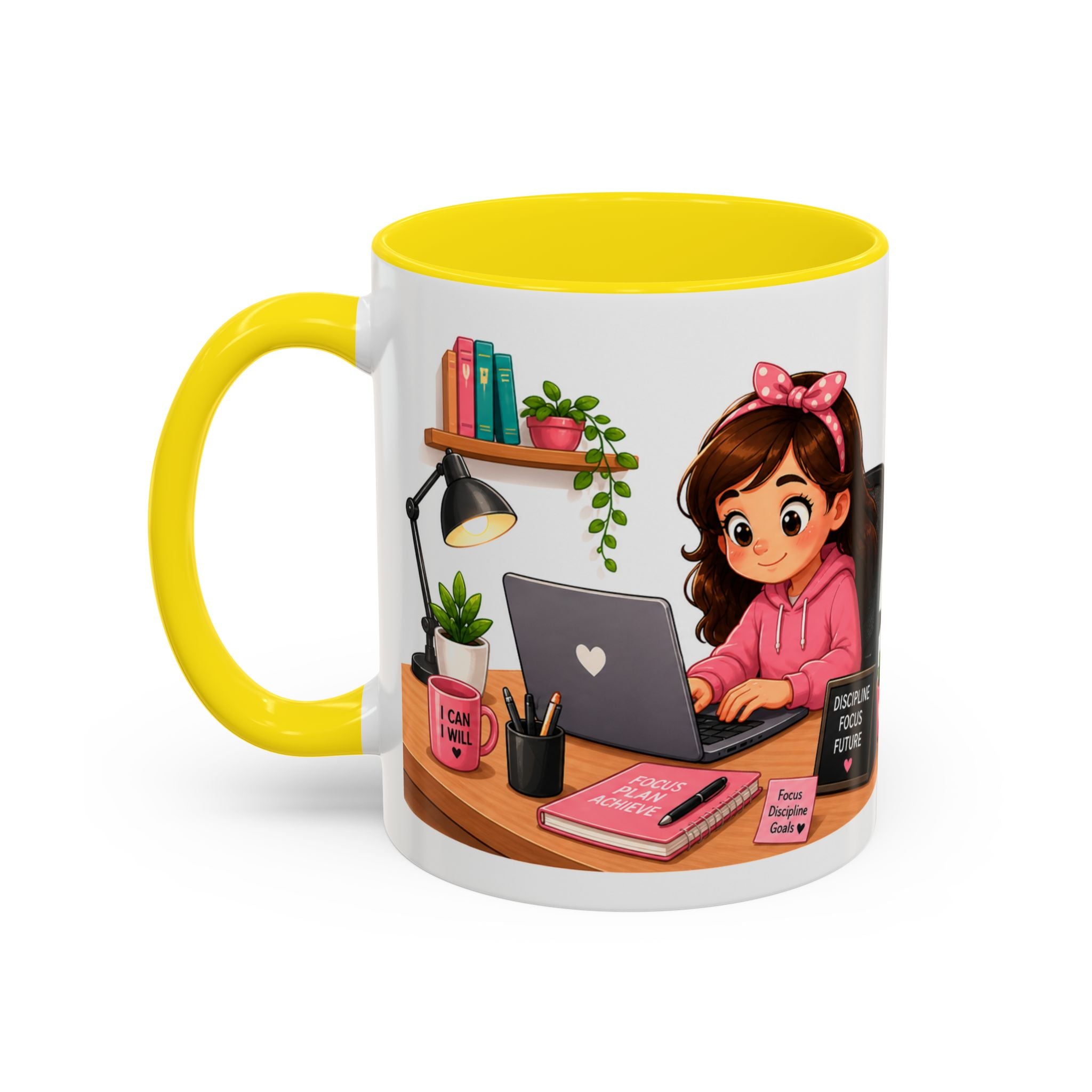 Inspirational Ceramic Mug in English — “The Discipline of Today Will Be the Freedom of Tomorrow,” Motivational Mug Available in 11 oz and 15 oz, Multiple Colors Available, Ideal Gift for Students,...