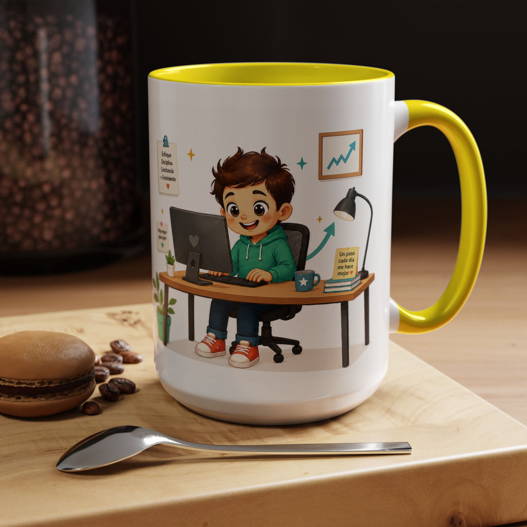 Taza de cerámica inspiradora para niños — "No busco ser perfecto, busco ser mejor que ayer", taza motivacional disponible en 11 y 15 oz, varios colores, regalo para hombres, niños y...