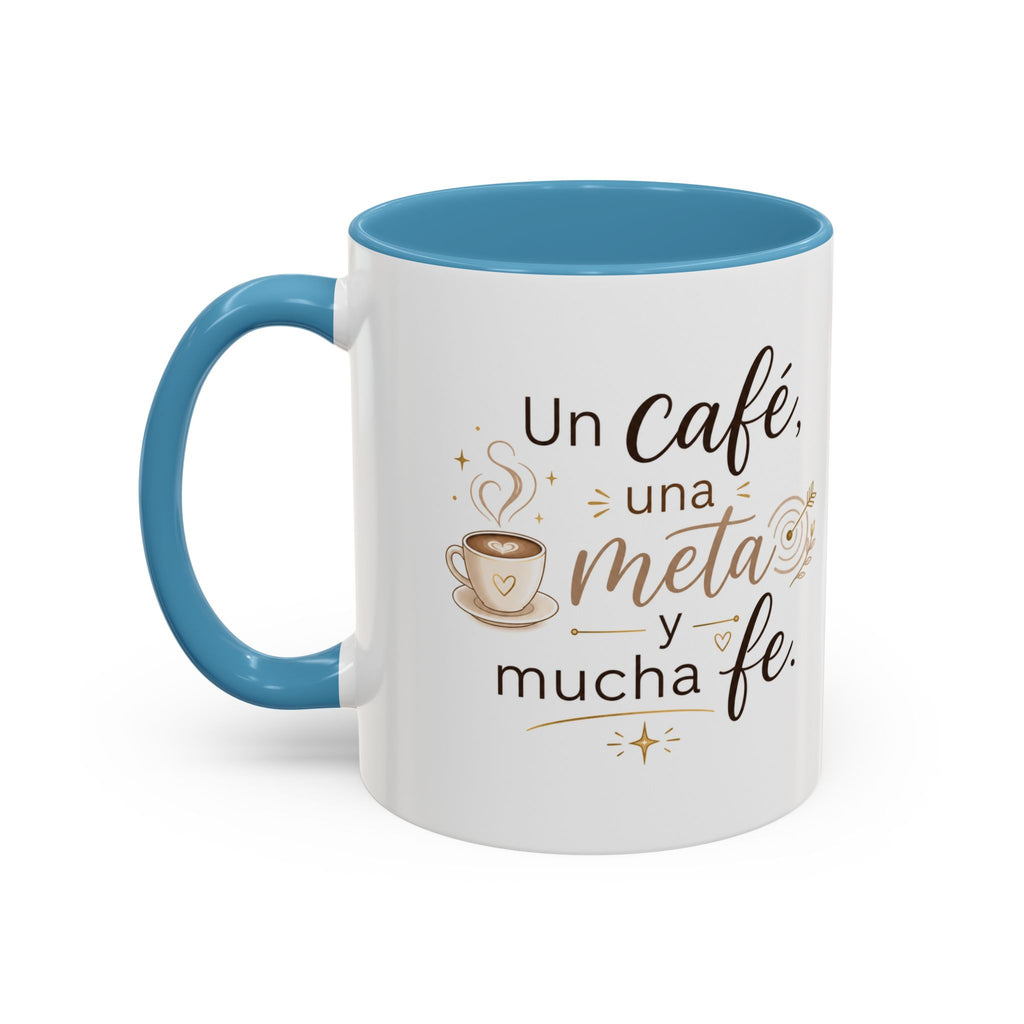 Inspirational Ceramic Mug — “A Coffee, a Goal, and a Lot of Faith,” Motivational Mug Available in 11 oz and 15 oz, Multiple Colors, Gift for Dreamers, Entrepreneurs, and Coffee Lovers, Shipping...