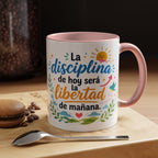 Inspirational Ceramic Mug — “The Discipline of Today Will Be the Freedom of Tomorrow,” Motivational Coffee Cup Available in 11 oz and 15 oz, Ideal Gift for Students, Teachers and Office Desks,...
