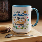 Inspirational Ceramic Mug — “The Discipline of Today Will Be the Freedom of Tomorrow,” Motivational Coffee Cup Available in 11 oz and 15 oz, Ideal Gift for Students, Teachers and Office Desks,...