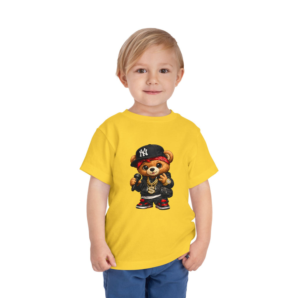 Hip Hop Teddy Toddler Tee — Cute Rapper Bear Graphic Shirt