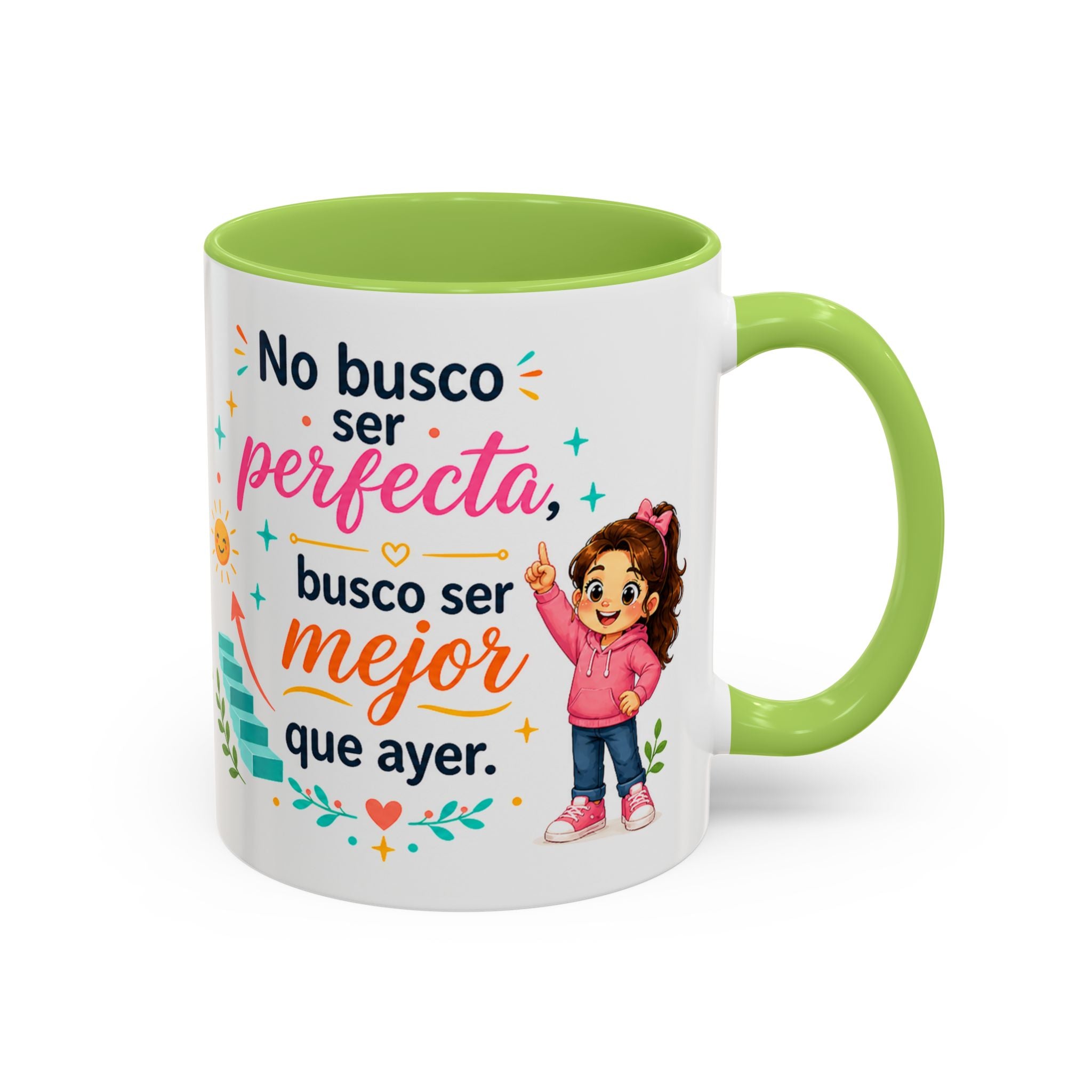 Inspirational Ceramic Mug for Girls — “Better Than Yesterday” Motivational Quote Cup, Available in 11 oz and 15 oz, Multiple Colors, Gift for Women and Students, Shipping Included
