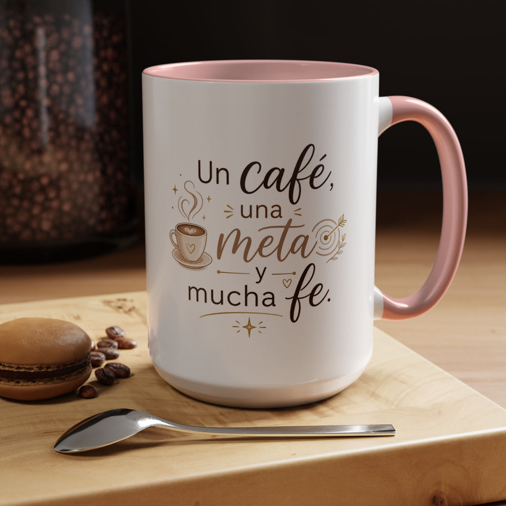 Inspirational Ceramic Mug — “A Coffee, a Goal, and a Lot of Faith,” Motivational Mug Available in 11 oz and 15 oz, Multiple Colors, Gift for Dreamers, Entrepreneurs, and Coffee Lovers, Shipping...