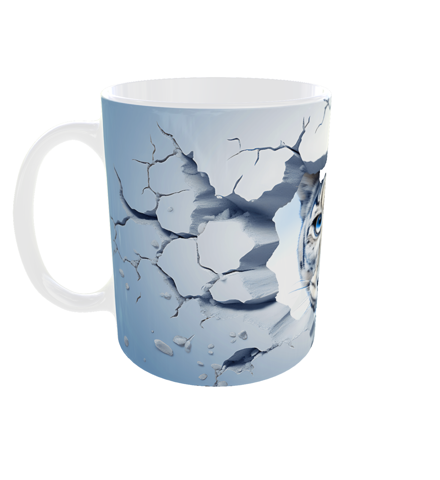 Snow Leopard Mug – Broken Wall Effect | 11 oz