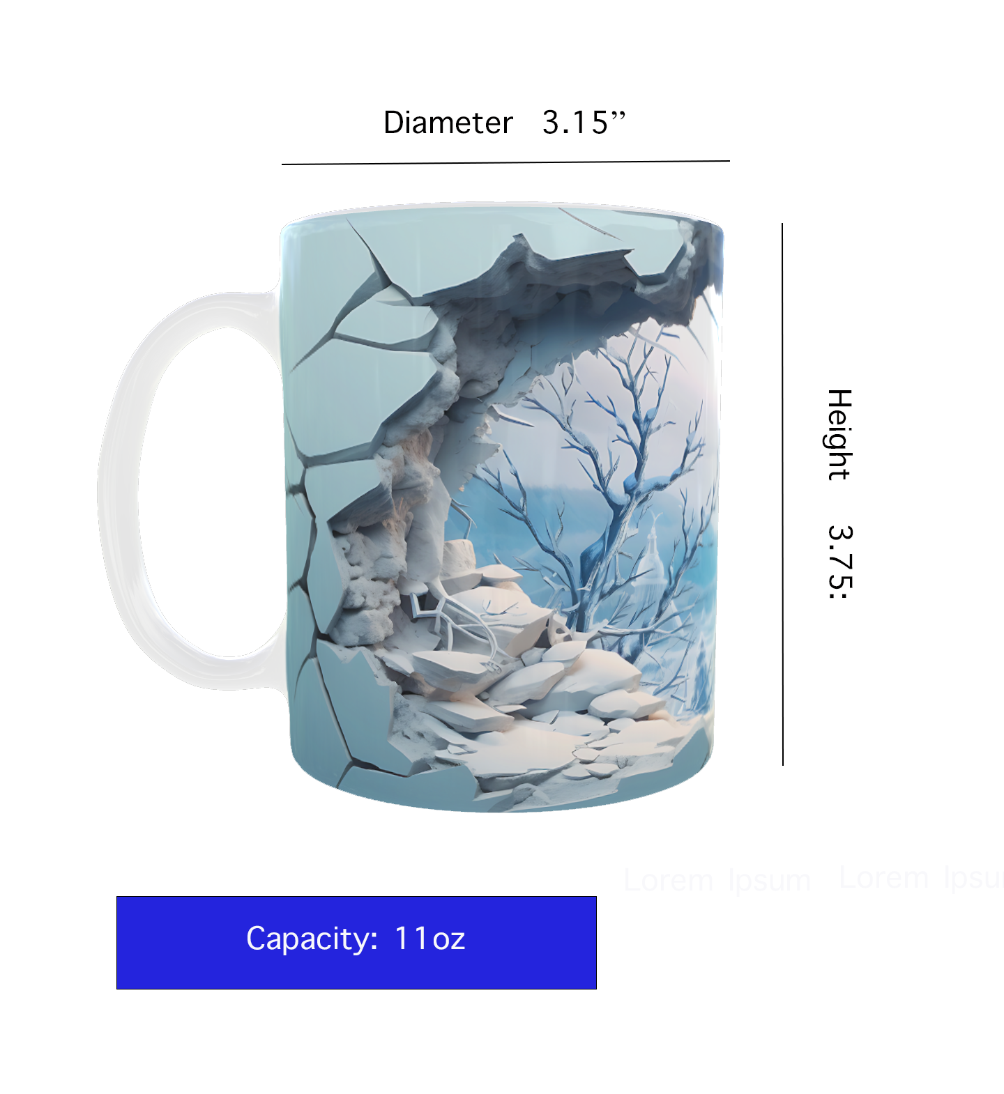 Christmas Mug – Winter Window in Broken Wall | 11 oz