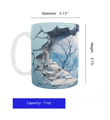 Christmas Mug – Winter Window in Broken Wall | 11 oz