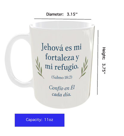 Christian Mug Psalm 18:2 – Jehovah Is My Strength