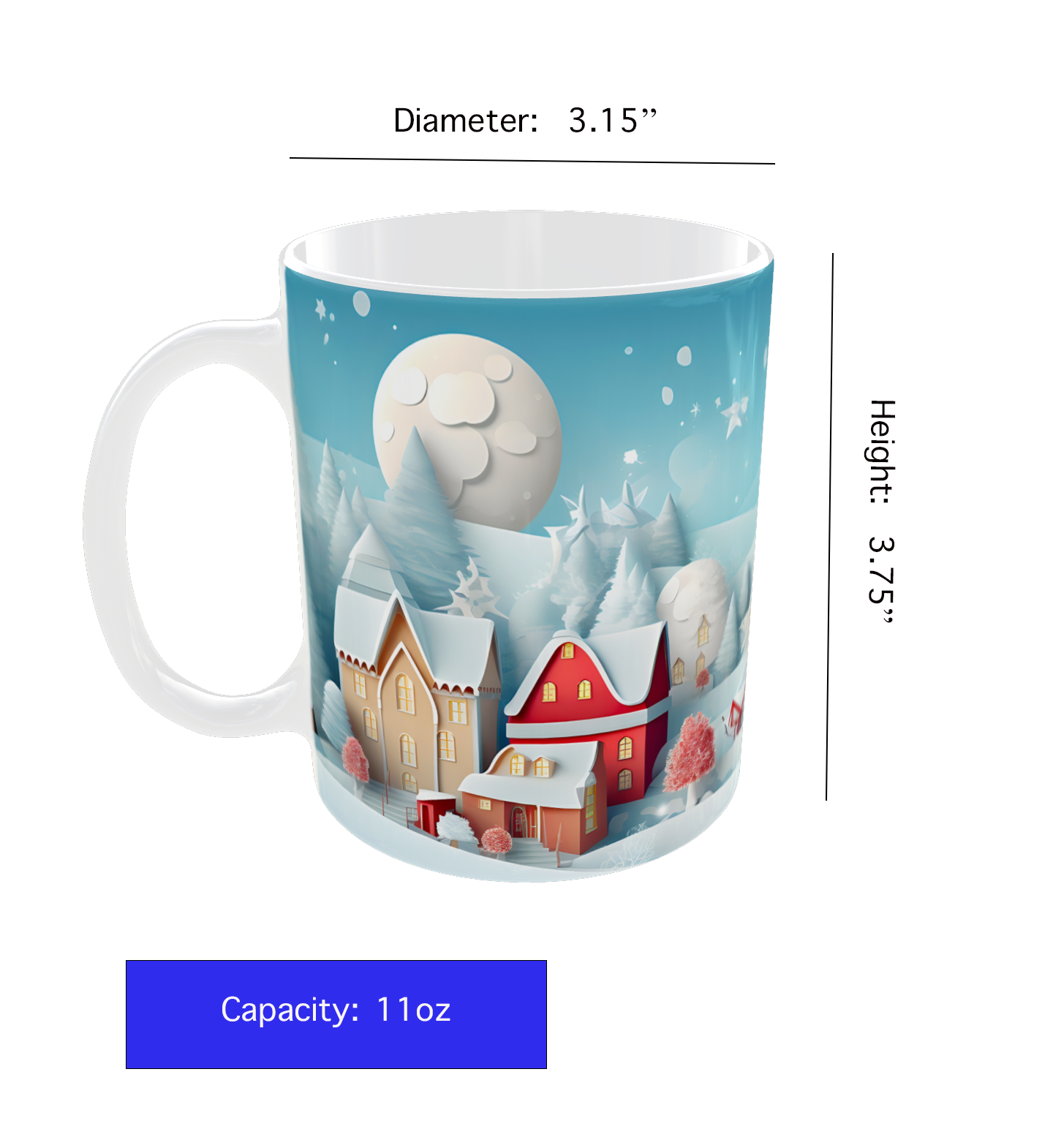 Taza Navideña – Pueblo Invernal Mágico _ 11 oz