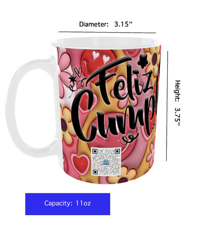 “Happy Birthday” Personalized Photo Mug | 11 oz