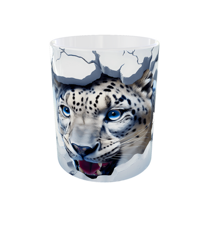 Snow Leopard Mug – Broken Wall Effect | 11 oz